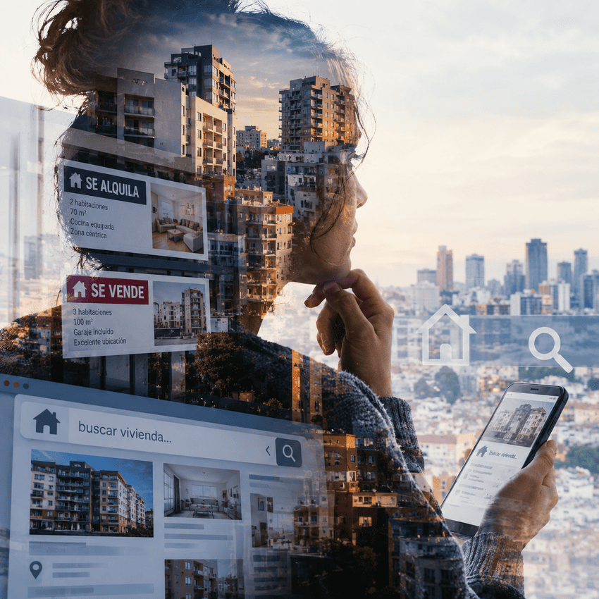 Mujer buscando vivienda