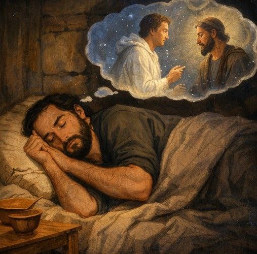 José tiene un sueño en el que el ángel le revela el milagro de la concepción de María